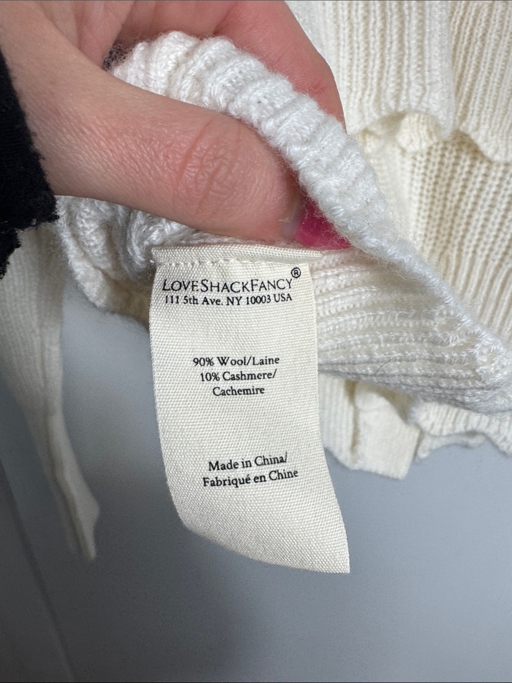 NWT Love Shack Fancy Daelyn Cashmere Wool Cardigan Size Large - Picture 6 of 7